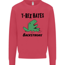 T-Rex Hates Backstroke Funny Swimming Swim Kids Sweatshirt Jumper Heliconia