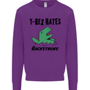 T-Rex Hates Backstroke Funny Swimming Swim Kids Sweatshirt Jumper Purple