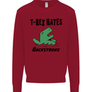 T-Rex Hates Backstroke Funny Swimming Swim Kids Sweatshirt Jumper Red