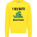 T-Rex Hates Backstroke Funny Swimming Swim Kids Sweatshirt Jumper Yellow