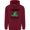 T-Rex Hates Backstroke Funny Swimming Swim Mens 80% Cotton Hoodie Maroon