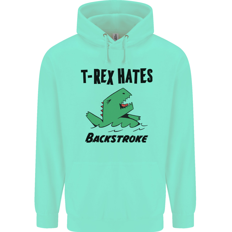 T-Rex Hates Backstroke Funny Swimming Swim Mens 80% Cotton Hoodie Peppermint