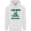 T-Rex Hates Backstroke Funny Swimming Swim Mens 80% Cotton Hoodie White