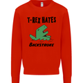T-Rex Hates Backstroke Funny Swimming Swim Mens Sweatshirt Jumper Bright Red