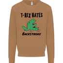 T-Rex Hates Backstroke Funny Swimming Swim Mens Sweatshirt Jumper Caramel Latte
