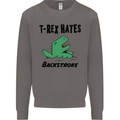 T-Rex Hates Backstroke Funny Swimming Swim Mens Sweatshirt Jumper Charcoal