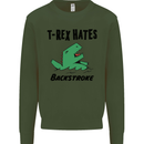 T-Rex Hates Backstroke Funny Swimming Swim Mens Sweatshirt Jumper Forest Green