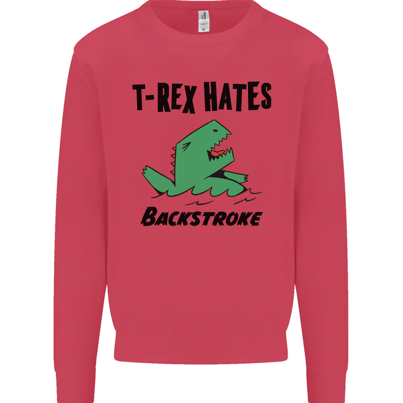 T-Rex Hates Backstroke Funny Swimming Swim Mens Sweatshirt Jumper Heliconia