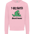 T-Rex Hates Backstroke Funny Swimming Swim Mens Sweatshirt Jumper Light Pink