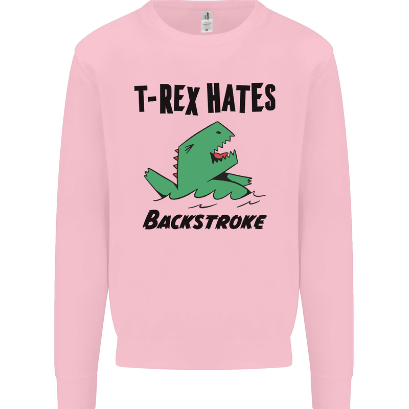 T-Rex Hates Backstroke Funny Swimming Swim Mens Sweatshirt Jumper Light Pink