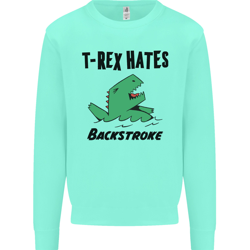 T-Rex Hates Backstroke Funny Swimming Swim Mens Sweatshirt Jumper Peppermint