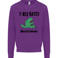 T-Rex Hates Backstroke Funny Swimming Swim Mens Sweatshirt Jumper Purple