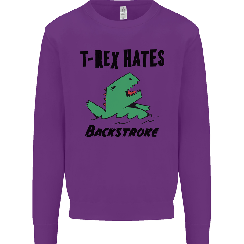 T-Rex Hates Backstroke Funny Swimming Swim Mens Sweatshirt Jumper Purple