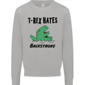 T-Rex Hates Backstroke Funny Swimming Swim Mens Sweatshirt Jumper Sports Grey