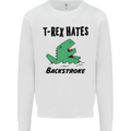T-Rex Hates Backstroke Funny Swimming Swim Mens Sweatshirt Jumper White