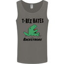 T-Rex Hates Backstroke Funny Swimming Swim Mens Vest Tank Top Charcoal