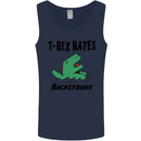T-Rex Hates Backstroke Funny Swimming Swim Mens Vest Tank Top Navy Blue