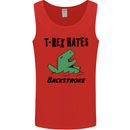T-Rex Hates Backstroke Funny Swimming Swim Mens Vest Tank Top Red