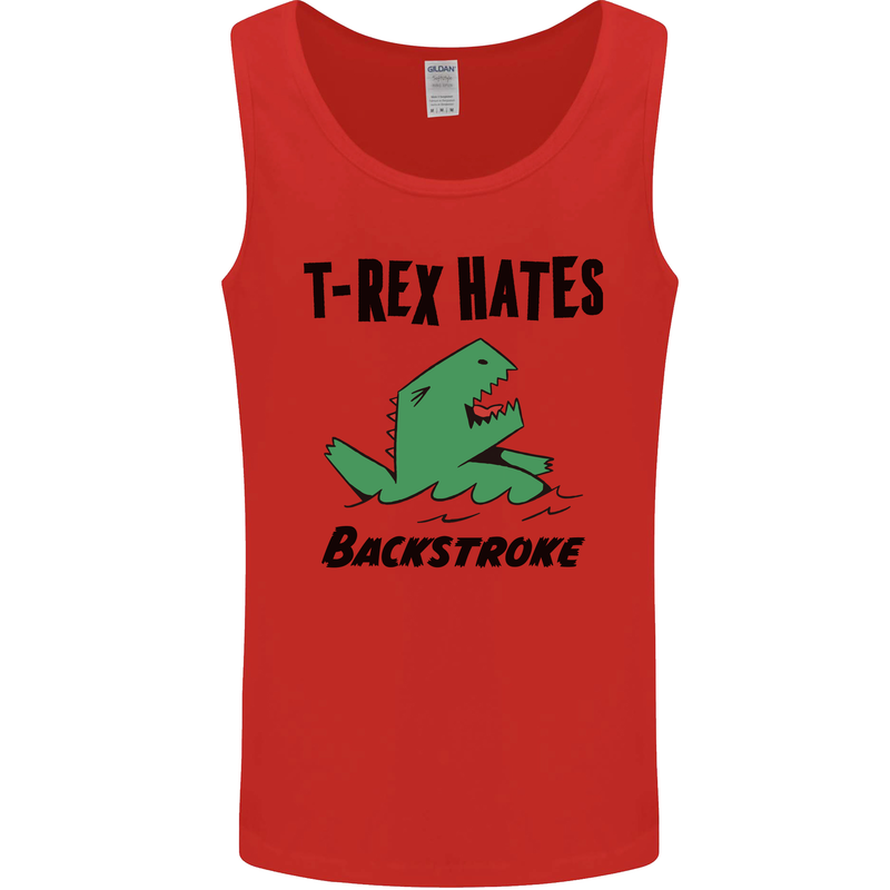T-Rex Hates Backstroke Funny Swimming Swim Mens Vest Tank Top Red