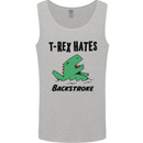 T-Rex Hates Backstroke Funny Swimming Swim Mens Vest Tank Top Sports Grey
