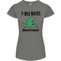 T-Rex Hates Backstroke Funny Swimming Swim Womens Petite Cut T-Shirt Charcoal