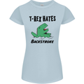 T-Rex Hates Backstroke Funny Swimming Swim Womens Petite Cut T-Shirt Light Blue