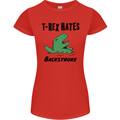 T-Rex Hates Backstroke Funny Swimming Swim Womens Petite Cut T-Shirt Red