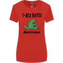 T-Rex Hates Backstroke Funny Swimming Swim Womens Wider Cut T-Shirt Red