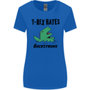 T-Rex Hates Backstroke Funny Swimming Swim Womens Wider Cut T-Shirt Royal Blue