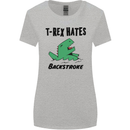 T-Rex Hates Backstroke Funny Swimming Swim Womens Wider Cut T-Shirt Sports Grey