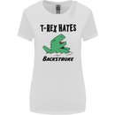 T-Rex Hates Backstroke Funny Swimming Swim Womens Wider Cut T-Shirt White