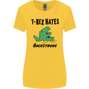 T-Rex Hates Backstroke Funny Swimming Swim Womens Wider Cut T-Shirt Yellow