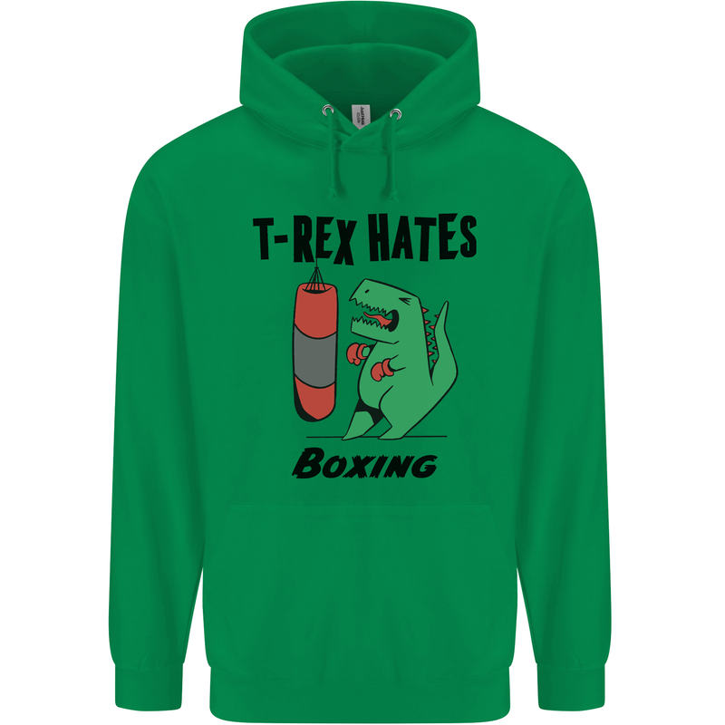 T-Rex Hates Boxing Funny Boxer MMA Sport Childrens Kids Hoodie Irish Green