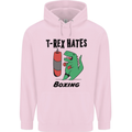 T-Rex Hates Boxing Funny Boxer MMA Sport Childrens Kids Hoodie Light Pink