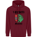T-Rex Hates Boxing Funny Boxer MMA Sport Childrens Kids Hoodie Maroon
