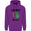 T-Rex Hates Boxing Funny Boxer MMA Sport Childrens Kids Hoodie Purple
