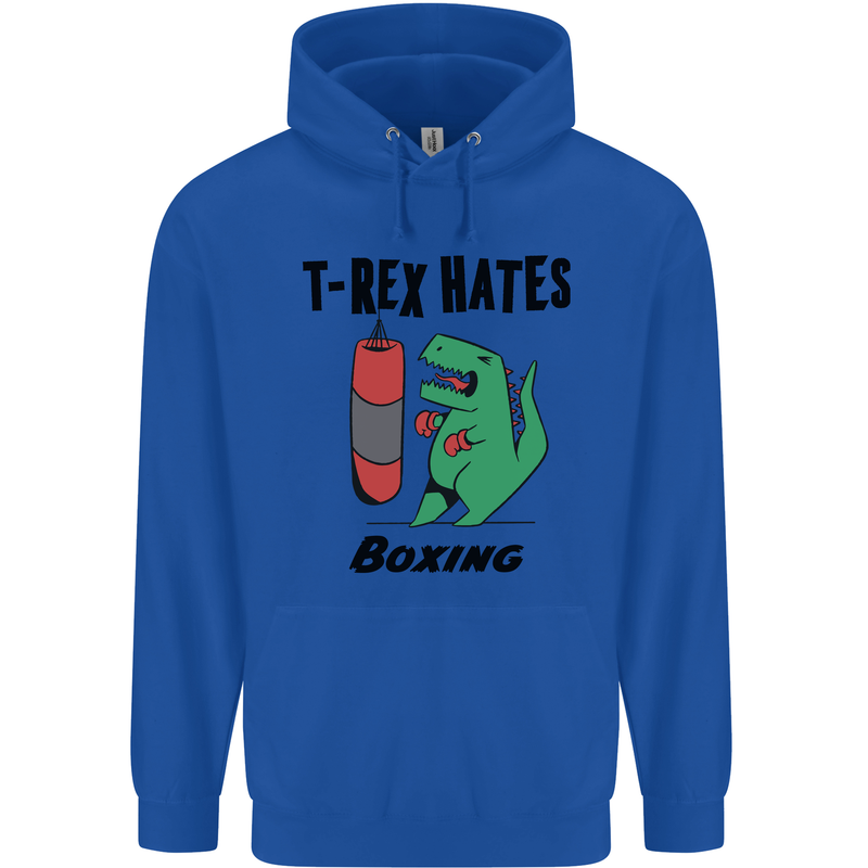 T-Rex Hates Boxing Funny Boxer MMA Sport Childrens Kids Hoodie Royal Blue