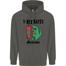 T-Rex Hates Boxing Funny Boxer MMA Sport Childrens Kids Hoodie Storm Grey
