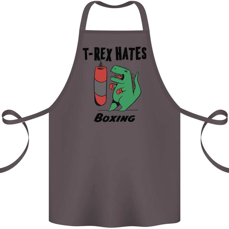 T-Rex Hates Boxing Funny Boxer MMA Sport Cotton Apron 100% Organic Dark Grey