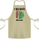 T-Rex Hates Boxing Funny Boxer MMA Sport Cotton Apron 100% Organic Khaki