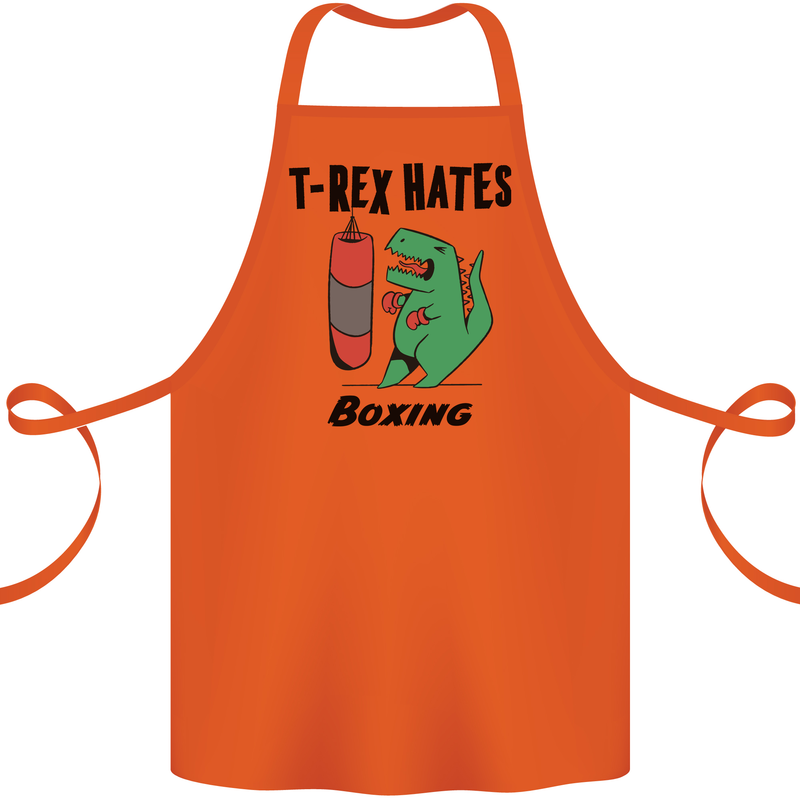 T-Rex Hates Boxing Funny Boxer MMA Sport Cotton Apron 100% Organic Orange