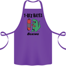 T-Rex Hates Boxing Funny Boxer MMA Sport Cotton Apron 100% Organic Purple