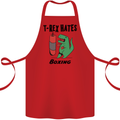 T-Rex Hates Boxing Funny Boxer MMA Sport Cotton Apron 100% Organic Red