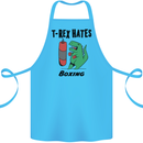T-Rex Hates Boxing Funny Boxer MMA Sport Cotton Apron 100% Organic Turquoise