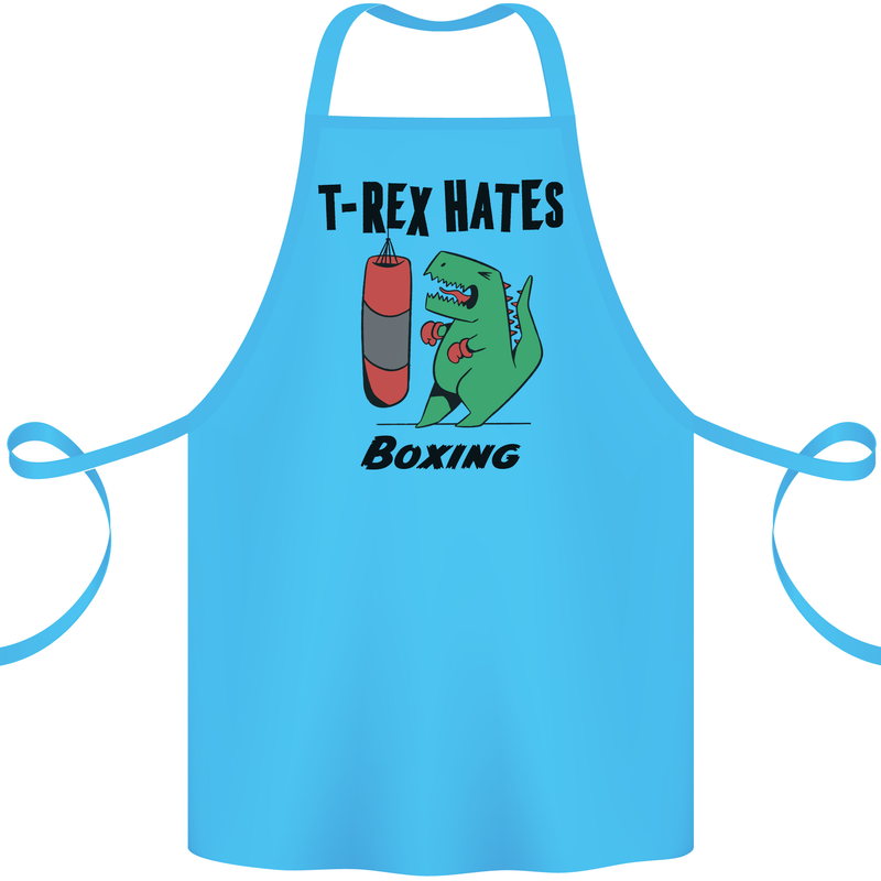 T-Rex Hates Boxing Funny Boxer MMA Sport Cotton Apron 100% Organic Turquoise