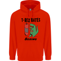 T-Rex Hates Boxing Funny Boxer MMA Sport Mens 80% Cotton Hoodie Bright Red