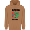 T-Rex Hates Boxing Funny Boxer MMA Sport Mens 80% Cotton Hoodie Caramel Latte