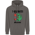 T-Rex Hates Boxing Funny Boxer MMA Sport Mens 80% Cotton Hoodie Charcoal