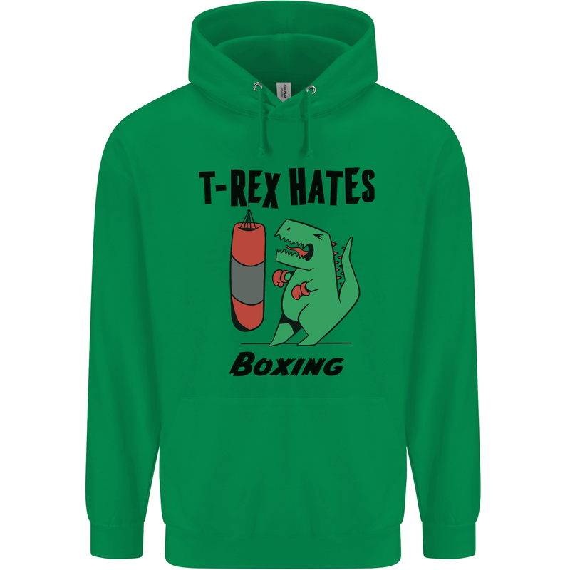 T-Rex Hates Boxing Funny Boxer MMA Sport Mens 80% Cotton Hoodie Irish Green