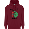 T-Rex Hates Boxing Funny Boxer MMA Sport Mens 80% Cotton Hoodie Maroon
